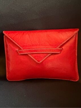 🏷️ Tusk Red Leather Wallet Clutch Envelope Slim Organizer